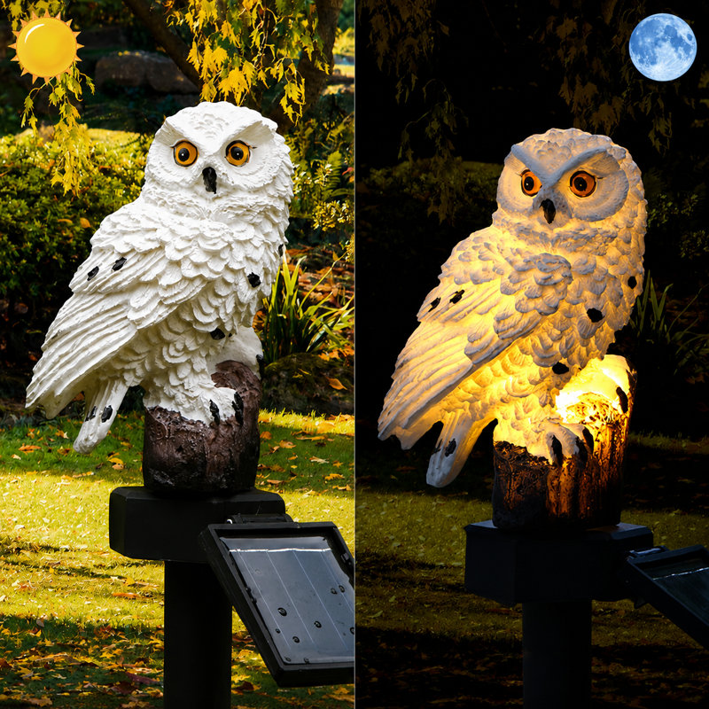 Arlmont & Co. Kashina Solar Powered Owl Garden Decorations